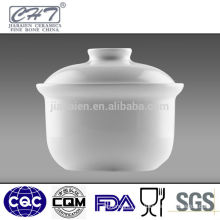 Bone china porcelain ceramic soup bowl with lid